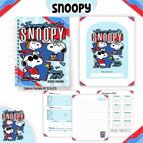 Arquivo Digital - Volta as Aulas - Snoopy Azul