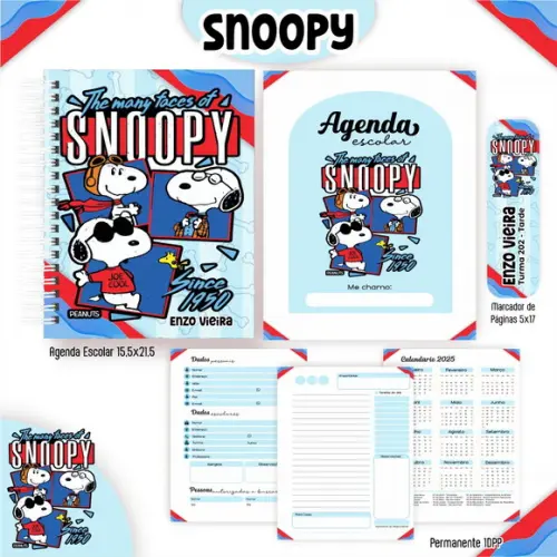 Arquivo Digital - Volta as Aulas - Snoopy Azul