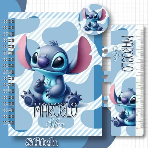 Arquivo Digital - Volta as Aulas - Stitch Azul