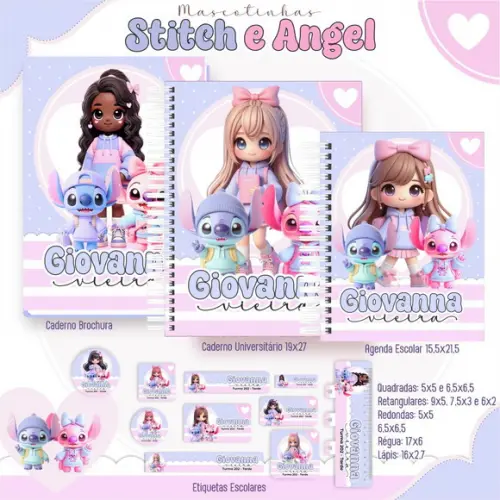 Arquivo Digital - Volta as Aulas - Stitch e Angel