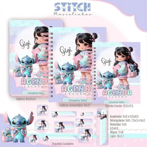 Arquivo Digital - Volta as Aulas - Stitch Mascotinhas