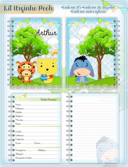 Arquivo Digital - Volta as Aulas - Ursinho Pooh