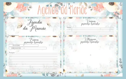 Arquivo digital -Mamãe - Agenda Gestante Borboletas