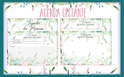 Arquivo Digital -mamãe - Agenda Gestante Floral