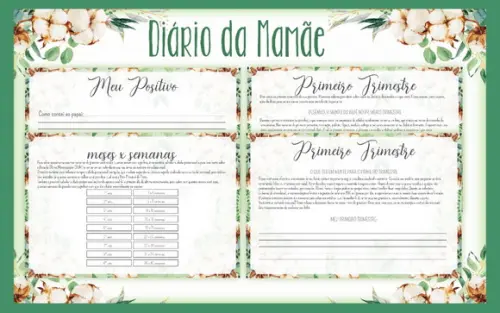 Arquivo digital -Mamãe - Diário da Mamãe Floral 02
