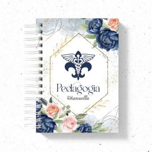 Arquivo Digital - Capas Profissões Floral Azul