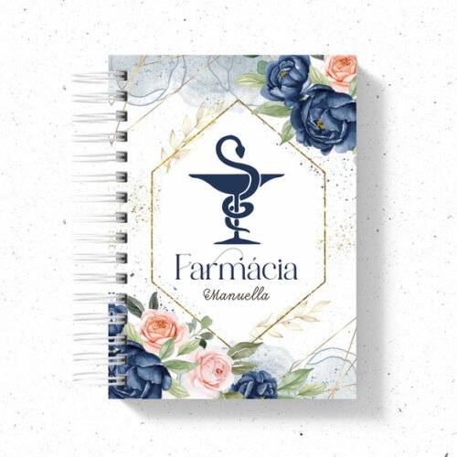 Arquivo Digital - Capas Profissões Floral Azul