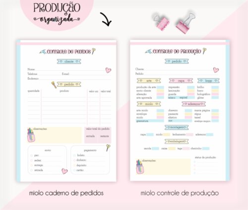 Arquivo Digital - Kit Produção Organizada-caderno de pedidos