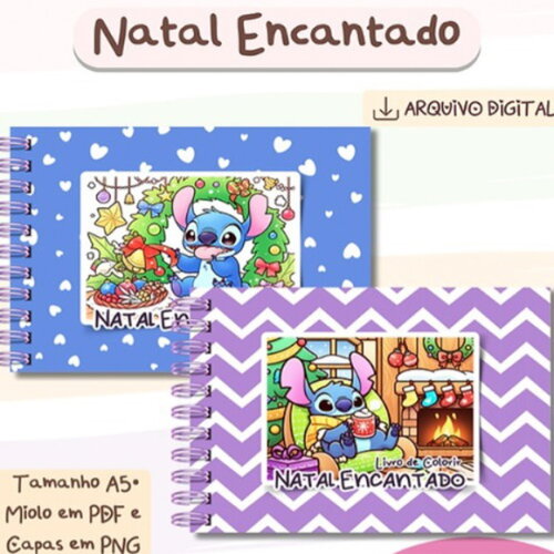 Arquivo Digital - Livro Colorir Stitch Natal