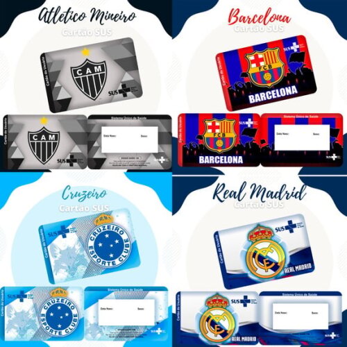 Arquivo Digital- Cartão Sus Personalizado (times de Futebol)