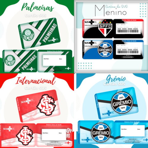 Arquivo Digital- Cartão Sus Personalizado (times de Futebol)