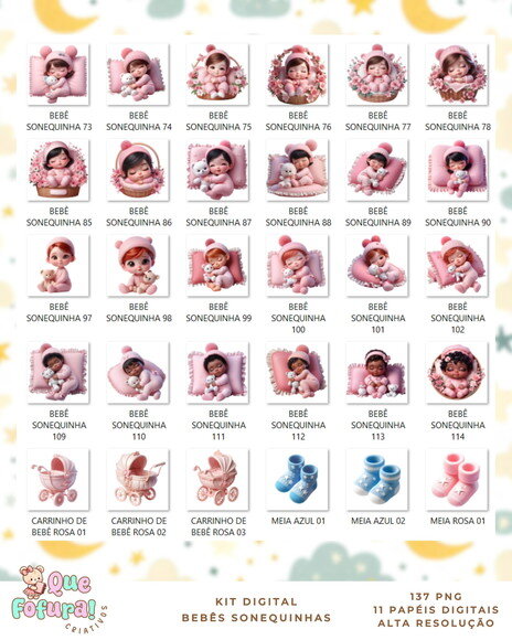 Kit Digital - Bebes Sonequinhas