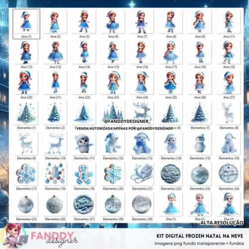 Kit Digital - Frozen Natal