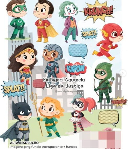 Kit Digital - Liga da Justiça Baby