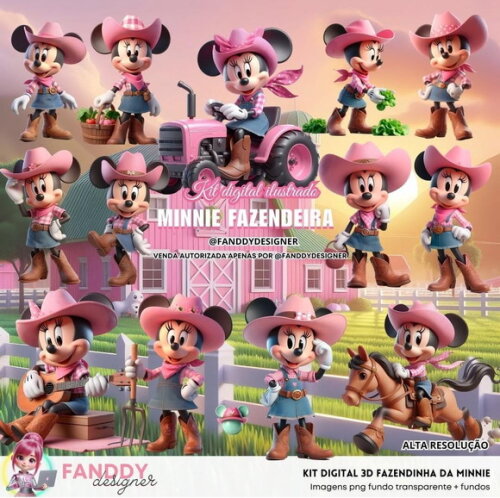Kit Digital - Minnie Fazendeira