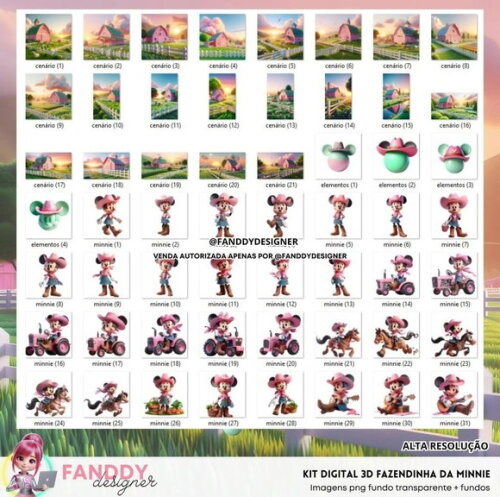 Kit Digital - Minnie Fazendeira
