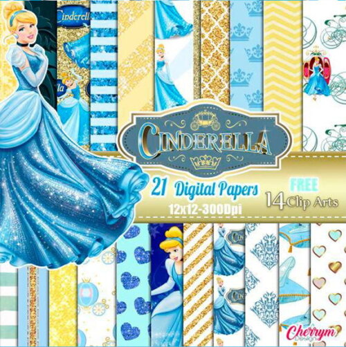 Kit Digital - Papel Digital - Cinderela 03