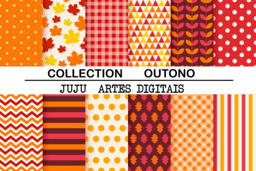 Kit Digital - Papel Digital - Outono