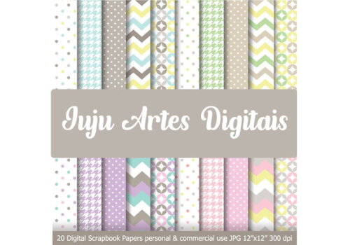 Kit Digital - Papel Digital - Pastel Baby