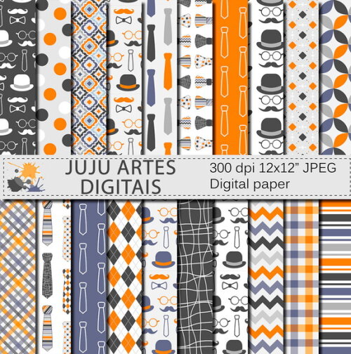 Kit Digital - Papel Digital - Papai Cortes