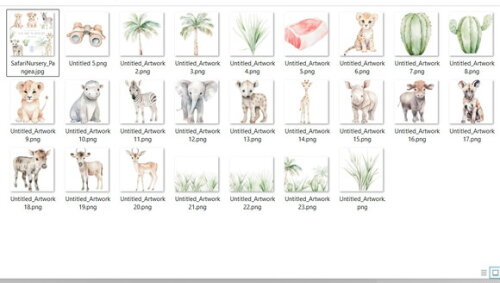Kit Digital - Safari Baby Aquarela
