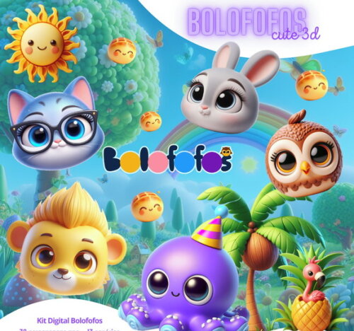 Kit Digital - Scrapbook - Bolofofos 3d