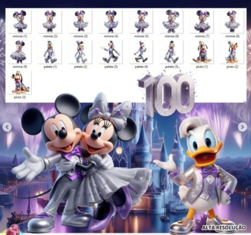Kit Digital - Scrapbook - Disney 100 Anos