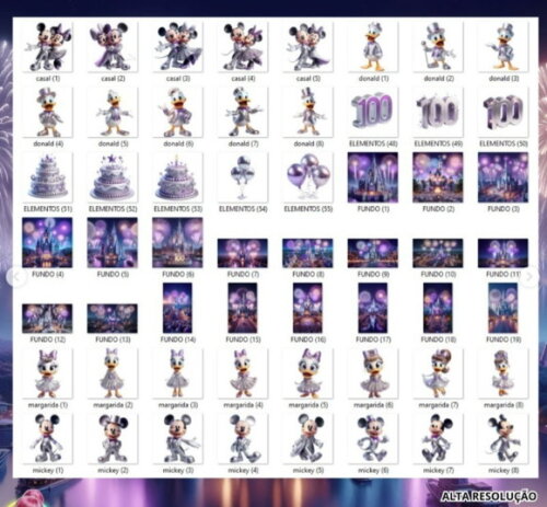 Kit Digital - Scrapbook - Disney 100 Anos