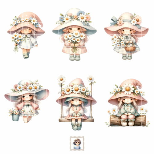 Kit Digital - Scrapbook - Gnomos Menina