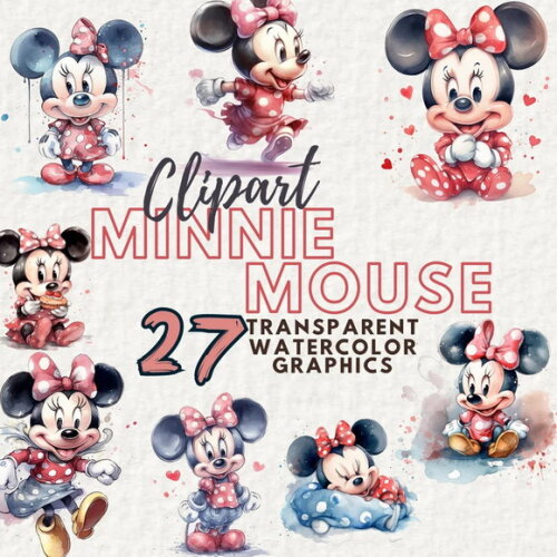 Kit Digital - Scrapbook - Minnie Mouse Baby Aquarela