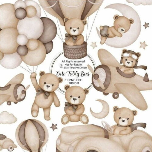 Kit Digital - Ursinho Teddy