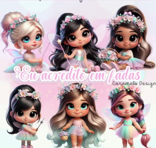 Kit Digital- Scrapbook - Fadas Cute