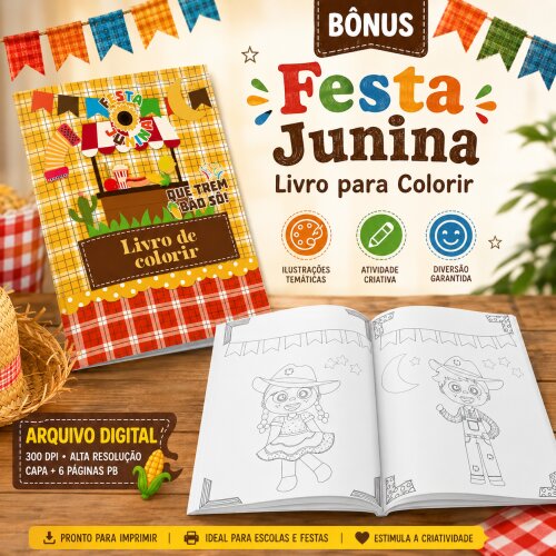 Arquivo Digital - Revista de Colorir - Festa Junina