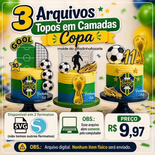 Arquivo de Corte - Topo de Bolo - Copa do Mundo