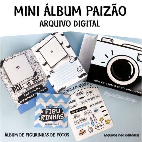 Arquivo de Corte - Dia dos Pais - Mini Album de Figurinhas