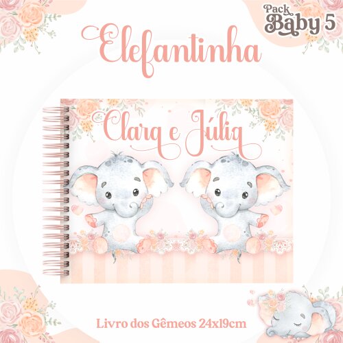 Arquivo Digital - Livro do Bebê - Elefantinha | Meninas Gemeas