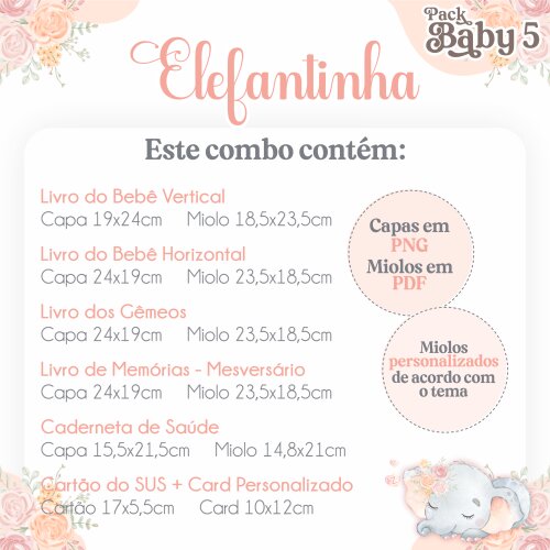 Arquivo Digital - Kit Maternidade - Elefantinha