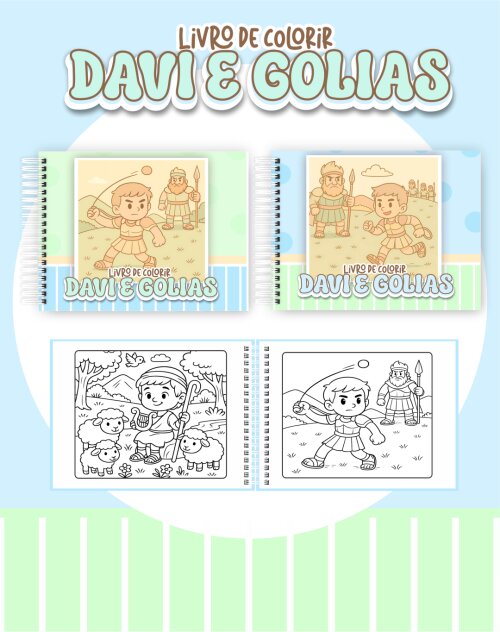 Arquivo Digital - Coloring Book | Livro de colorir Davi e Golias