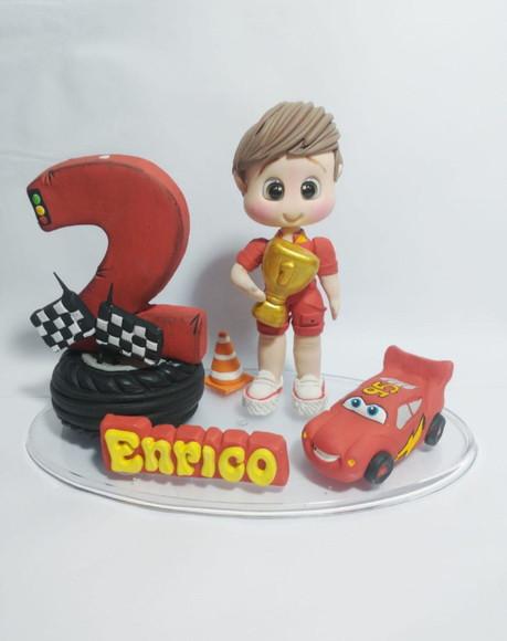 Topo de bolo do Carros de biscuit