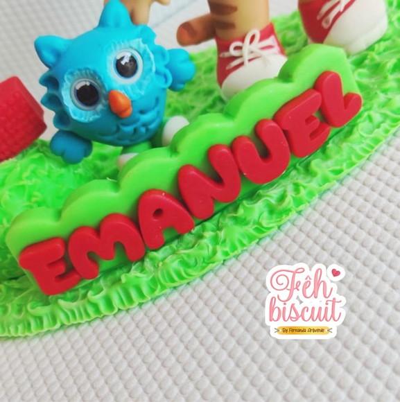 Topo de bolo Daniel o Tigre de biscuit