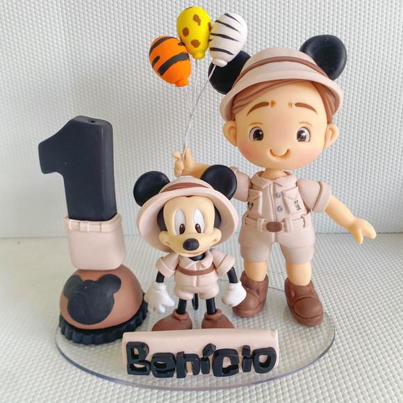 Topo de Bolo Mickey Safari