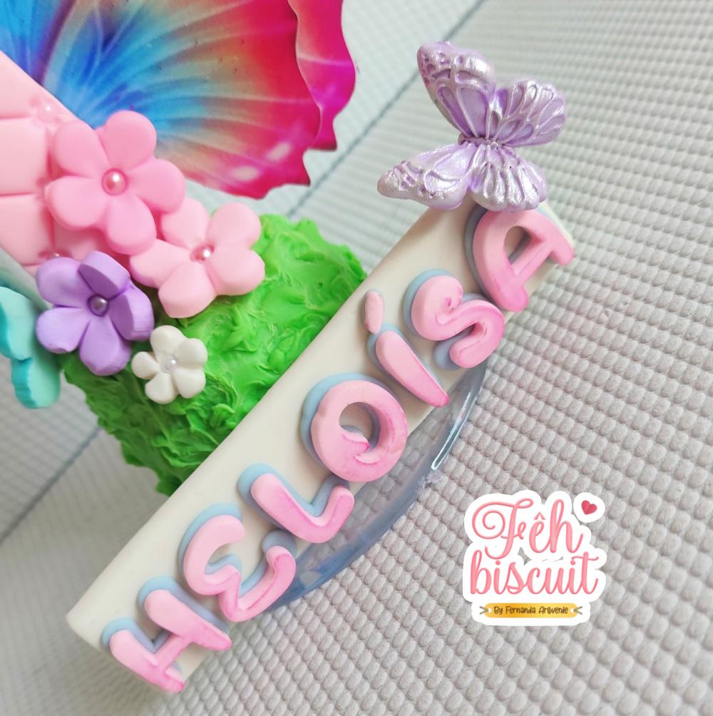Vela jardim das borboletas de biscuit