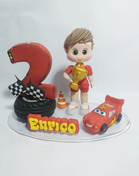 Topo de bolo do Carros de biscuit