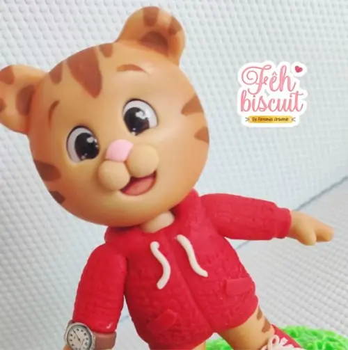 Topo de bolo Daniel o Tigre de biscuit