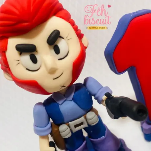 Topo de Bolo Brawl Stars de biscuit