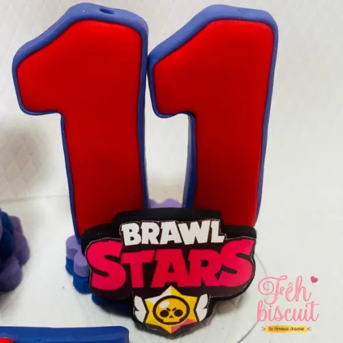 Topo de Bolo Brawl Stars de biscuit