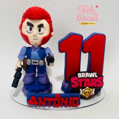 Topo de Bolo Brawl Stars de biscuit