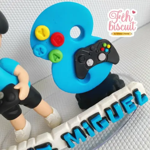 Topo de Bolo Gamer