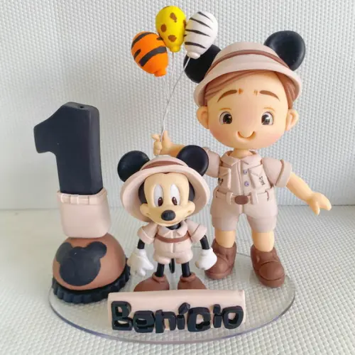 Topo de Bolo Mickey Safari