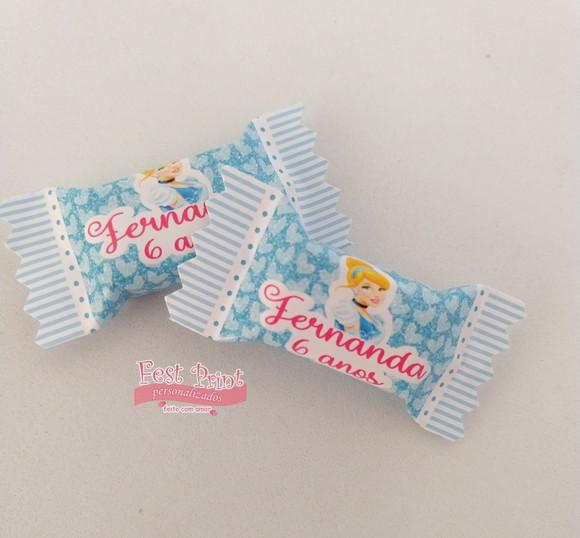 Cento de Bala Personalizada Cinderela
